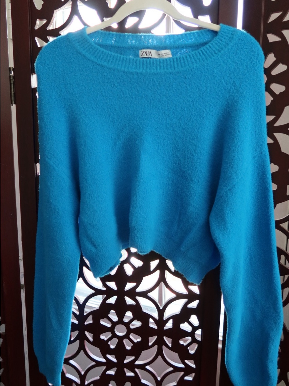 Zara Women’s Bright Blue Cozy Crewneck Sweater